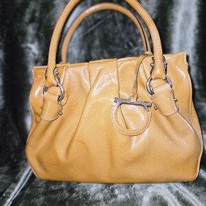 Salvatore Ferragamo Tan Leather Satchel with Structured Design